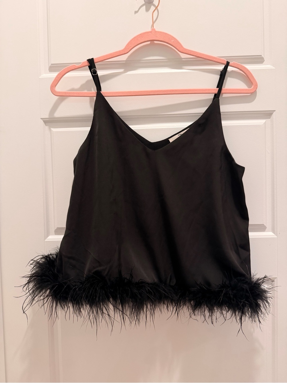 entro Black Feather-Trim Camisole